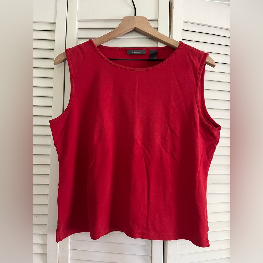 Liz Claiborne Red Boxy Sleeveless Tank Top